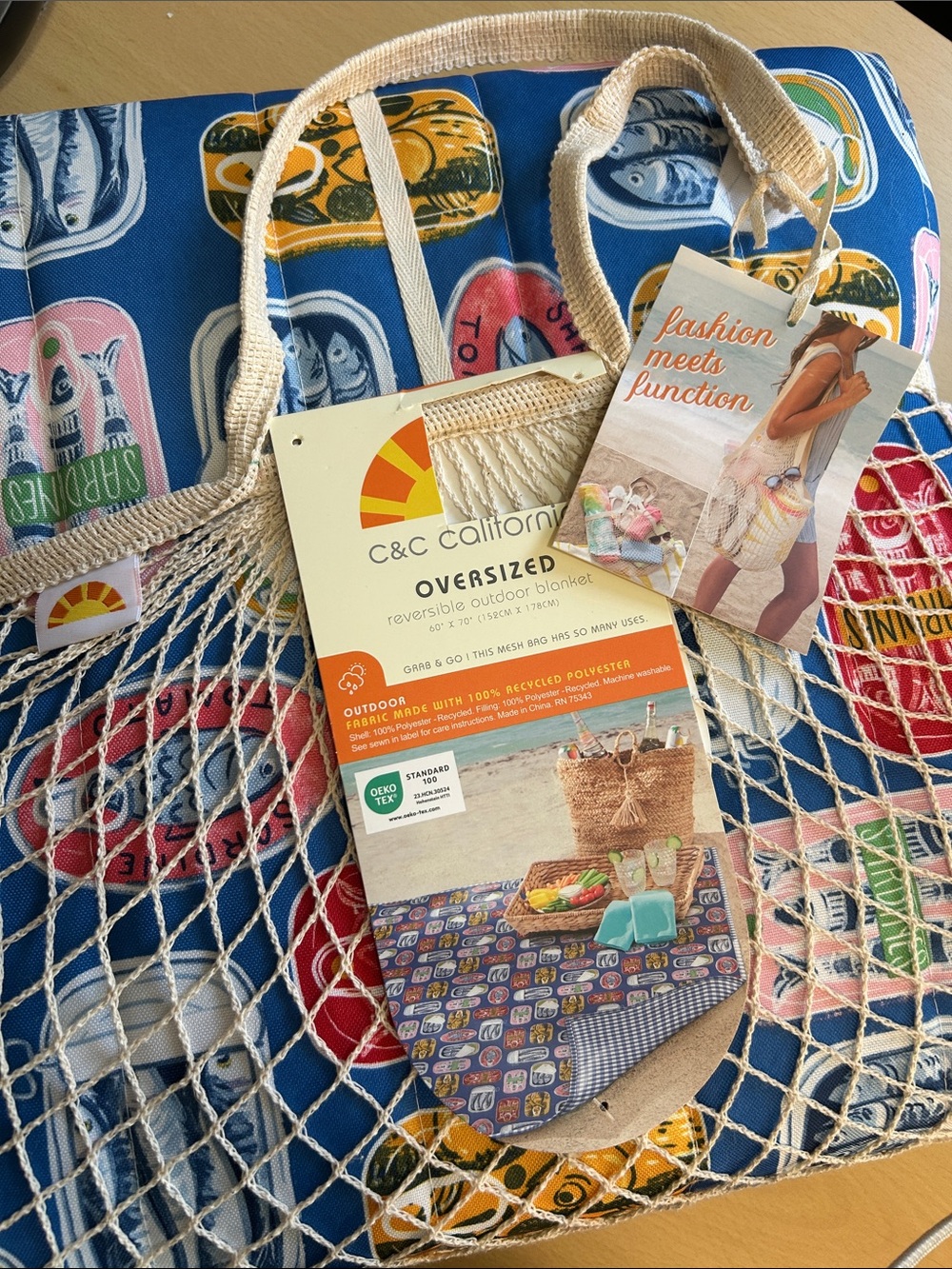 New in Packaging C&C California Outdoor Blanket | Sardine Print